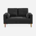 2-Sitz Sofa - Bjorn 2 - Dunkelgrau meliert, Gestell aus Eukalyptus, Bezug aus Polyester, Holzbeine, Sofa im skandinavischen Stil  Photo3