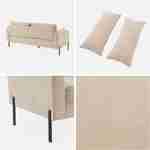 Sofá de pana beige - Bjorn - Sofá recto de 3 plazas con patas de metal Photo5
