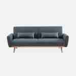 Design Sofa ausziehbar aus Stoff - Oskar - 2-3 sitzig skandinavischischer Stil mit Holzbeinen Photo4