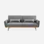 Design Sofa ausziehbar aus Stoff - Oskar - 2-3 sitzig skandinavischischer Stil mit Holzbeinen Photo4