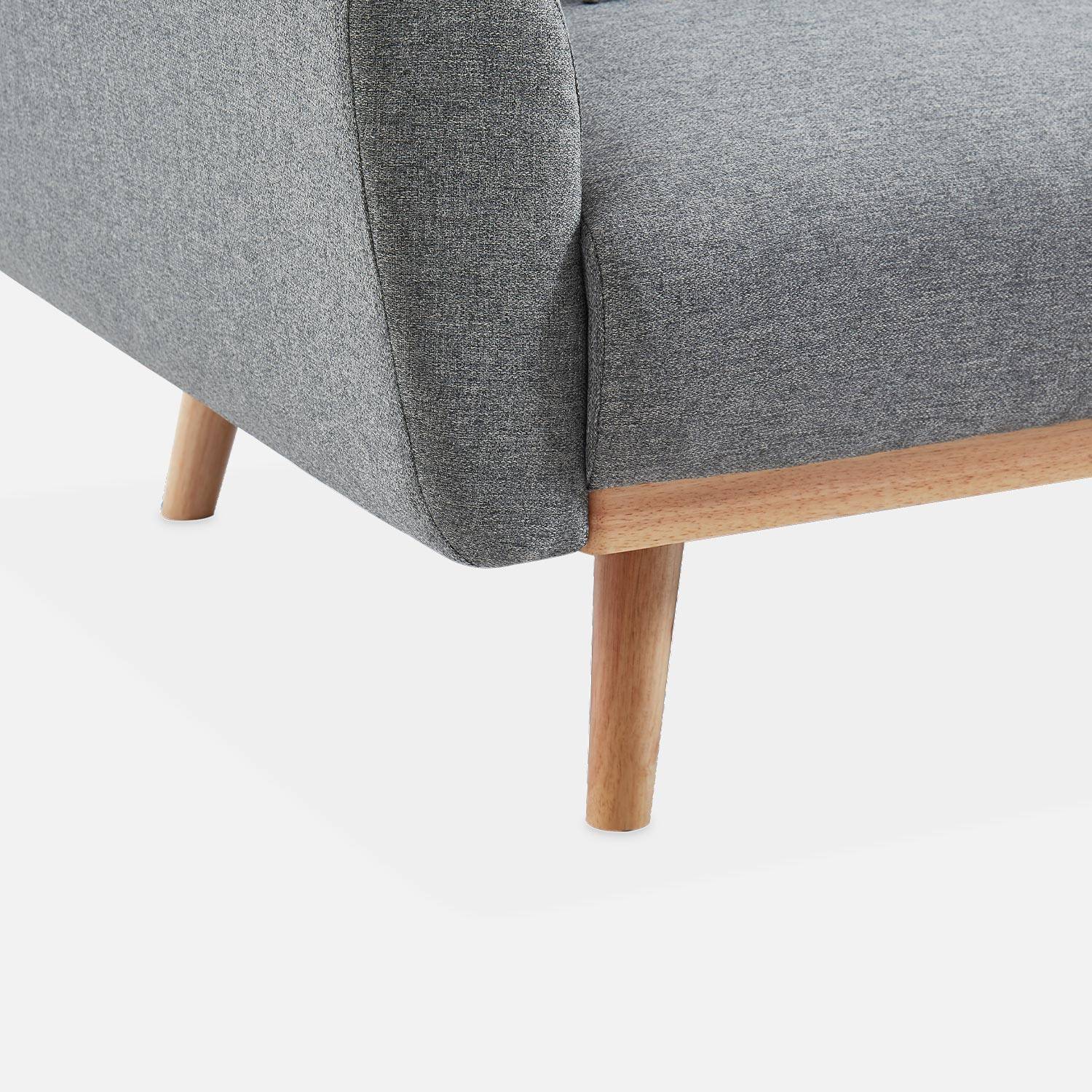 Design Sofa ausziehbar aus Stoff - Oskar - 2-3 sitzig skandinavischischer Stil mit Holzbeinen Photo7
