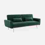 Design Sofa ausziehbar aus Samt - Oskar - 2-3 sitzig skandinavischischer Stil mit dünnen Rosa Gold Beine Photo5