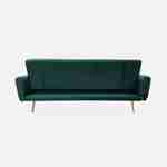 Design Sofa ausziehbar aus Samt - Oskar - 2-3 sitzig skandinavischischer Stil mit dünnen Rosa Gold Beine Photo7