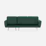 Canapé d'angle convertible, réversible 3 places, velours vert anglais, pieds fins or rose  Photo5