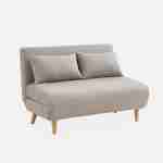 Stoffsofa - Guesta - 2-Sitzer, skandinavischer Stil, Füße aus dunklem Holz, Beige, Bank, verstellbare Rückenlehne Photo3