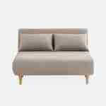 Sofá cama de tela - Guesta - Escandinavo de 2 plazas, patas de madera oscura, beige, asiento corrido, respaldo reclinable Photo4