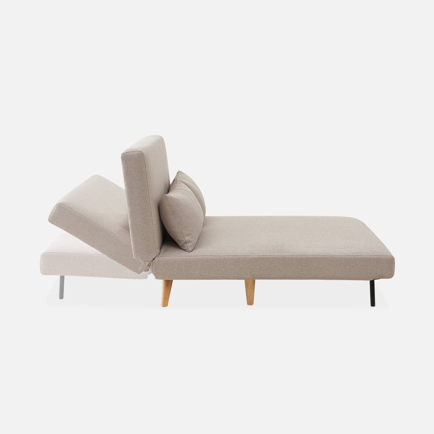 Stoffsofa - Guesta - 2-Sitzer, skandinavischer Stil, Füße aus dunklem Holz, Beige, Bank, verstellbare Rückenlehne Photo5