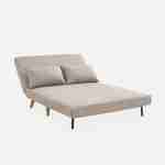 Sofá cama de tela - Guesta - Escandinavo de 2 plazas, patas de madera oscura, beige, asiento corrido, respaldo reclinable Photo6