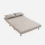 Sofá cama de tela - Guesta - Escandinavo de 2 plazas, patas de madera oscura, beige, asiento corrido, respaldo reclinable Photo7