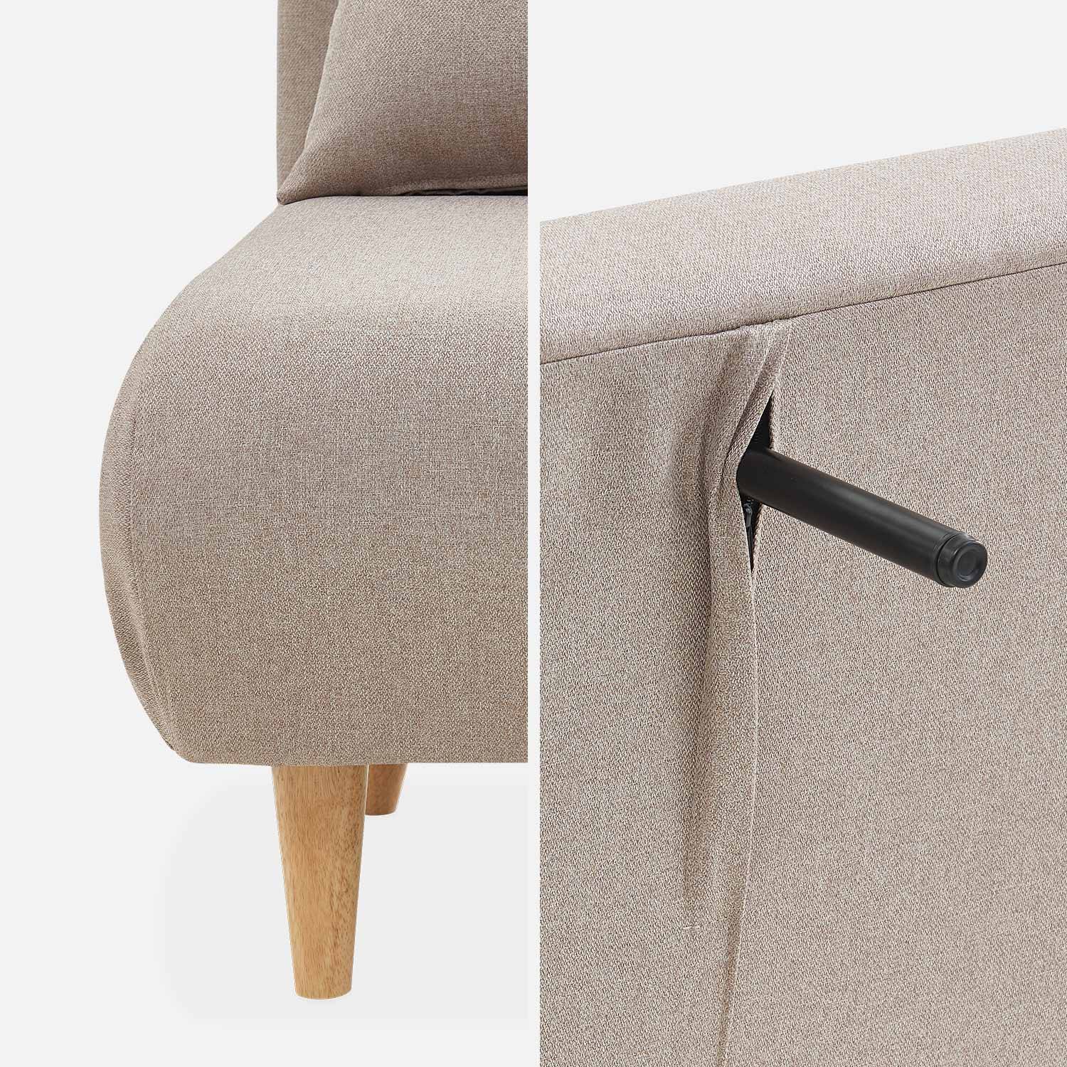 Stoffsofa - Guesta - 2-Sitzer, skandinavischer Stil, Füße aus dunklem Holz, Beige, Bank, verstellbare Rückenlehne Photo9