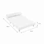 Sofá cama de tejido rizado blanco - Guesta - Sofá escandinavo de 2 plazas, patas de madera oscura, asiento corrido, respaldo reclinable Photo10