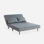 Sofá cama 2 plazas gris oscuro - Guesta - patas de madera, asiento corrido, respaldo reclinable Photo6