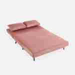 Sofa Altrosa mit Bettfunktion 2 Sitzer - Guesta - Holzfüße, Sitzbank, verstellbare Rückenlehne Photo7