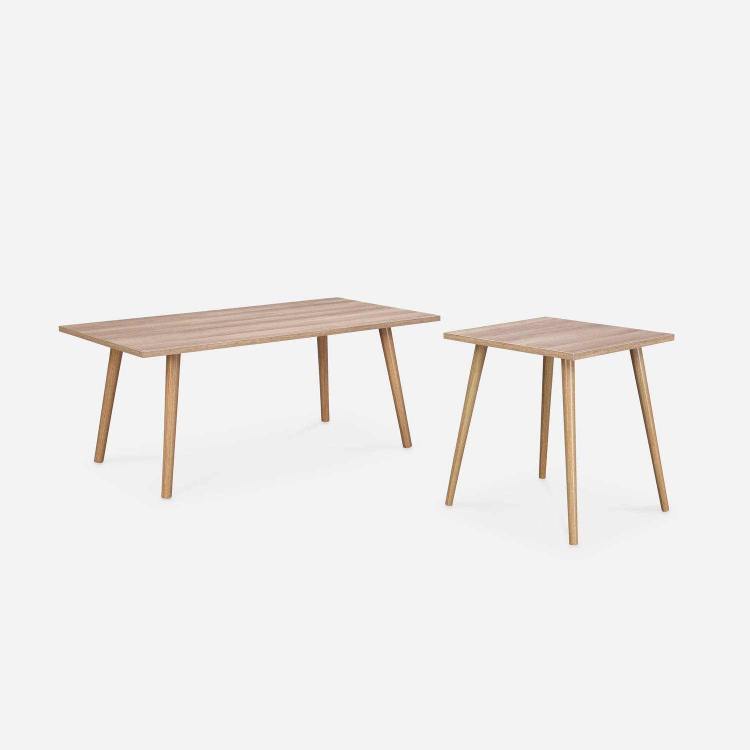 Tables basses en décor bois 110x59x45.5cm - Scandi - 2 tables ,sweeek,Photo3