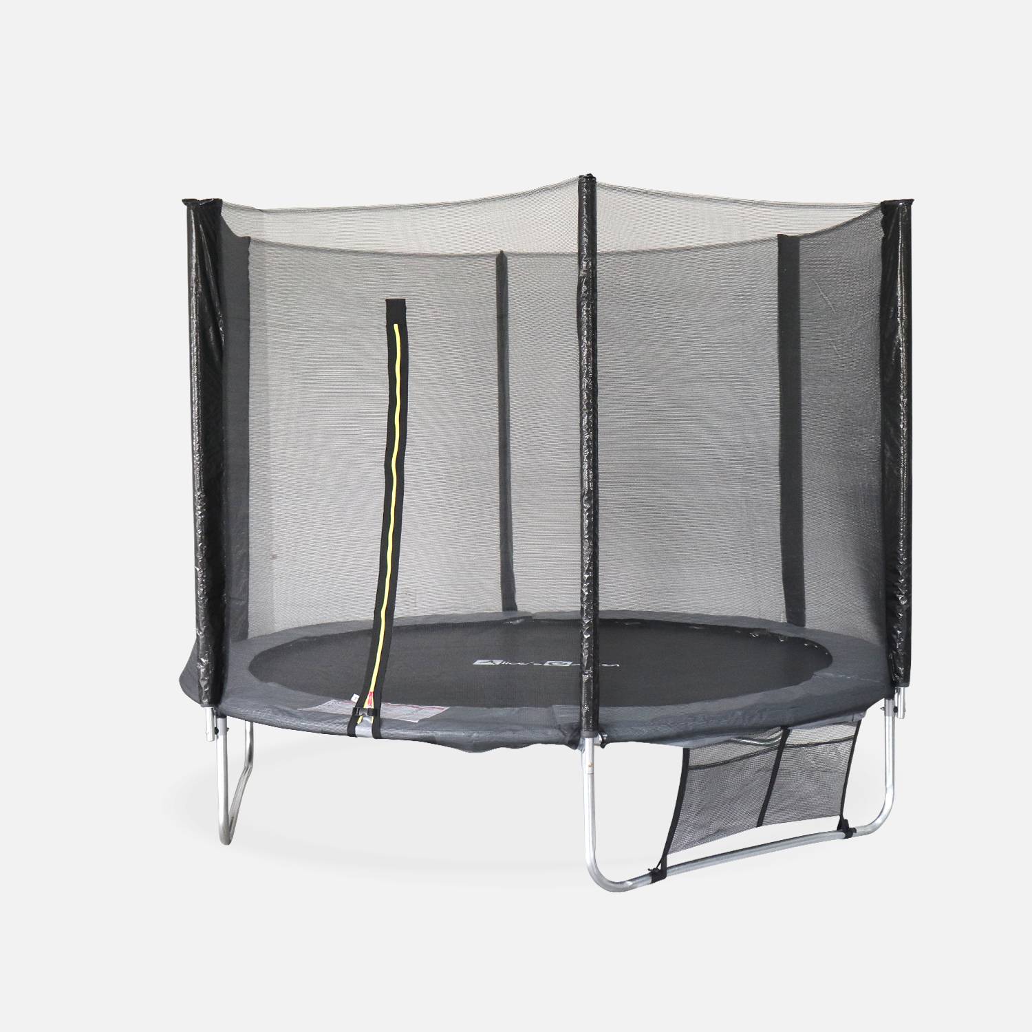 Trampoline 250 cm, grey, with safety net, tarpaulin, shoe net, anchoring kit Photo2