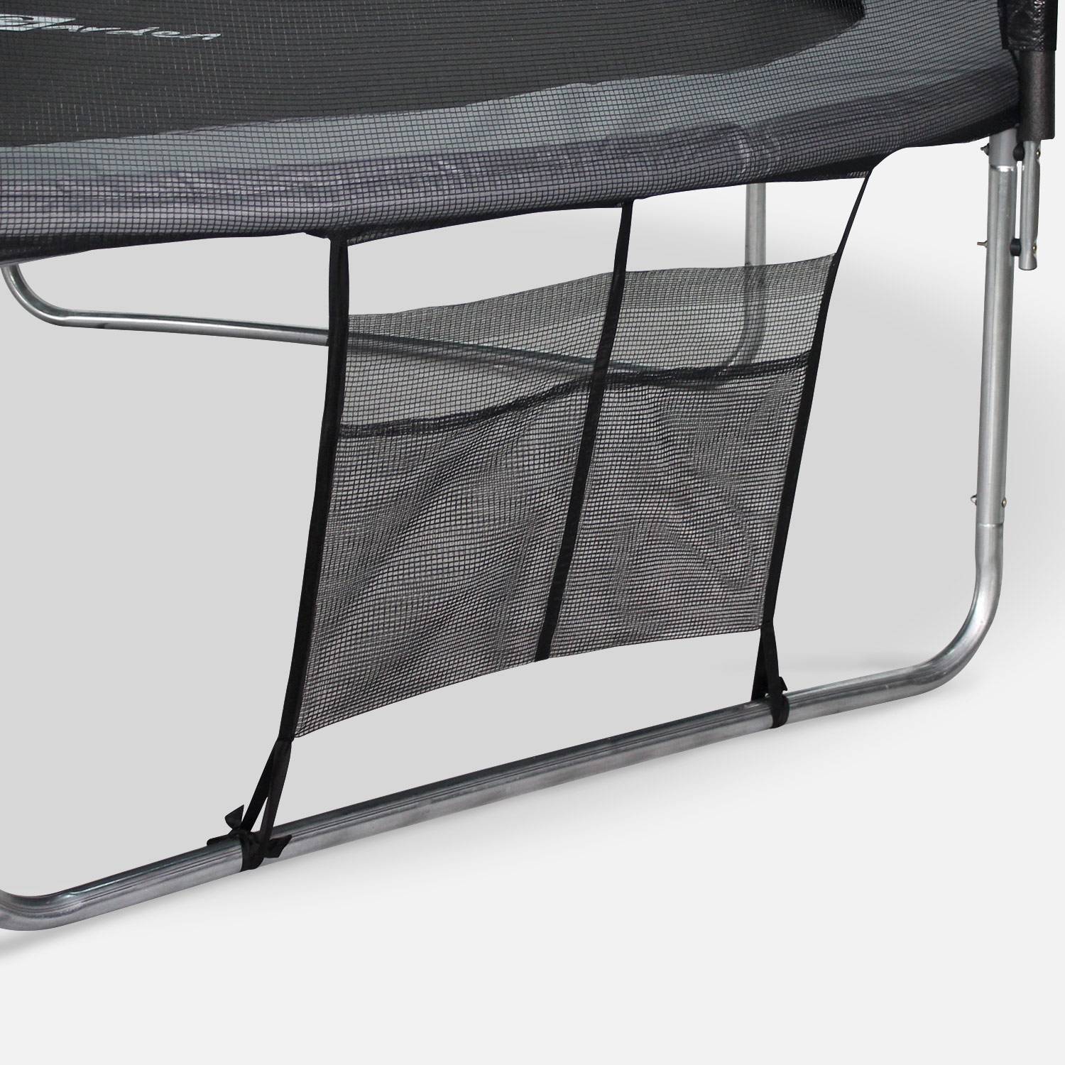 Trampolina 400cm szara z siatką zabezpieczającą, drabinką, pokrowcem, siatką na buty, zestawem kotwiącym - Mercure XXL- Trampolina ogrodowa 400 cm 4m|Jakość PRO |Standardy UE.,sweeek,Photo3