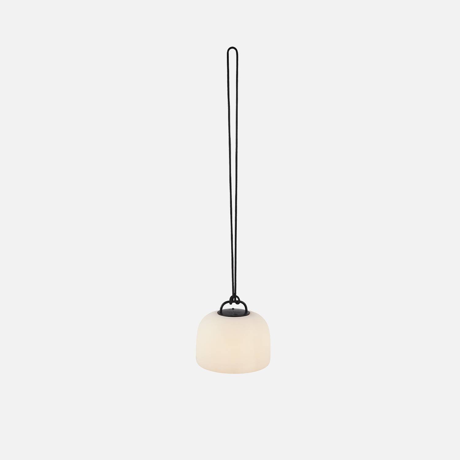 Indoor LED lamp 3 in 1. Kunststof lamp met hevea houten poten, Ø22cm oplaadbaar, om op te hangen, met standaard 35cm en touw,sweeek,Photo3