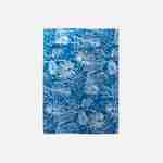 Buiten/binnen tapijt 160x230 cm, donker turquoise met wit exotisch patroon Photo1