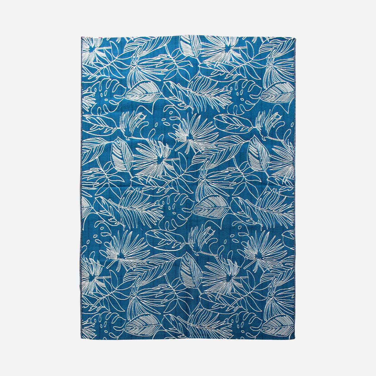 Outdoor rug - 200x290cm - rectangular, indoor/outdoor use - Exotic - Blue and white,sweeek,Photo1