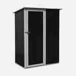 (4.6 X 3.1FT) 1.36m² Metal garden shed - Tool shed with single latch door, ground fixing kit supplied - Lys - Grey and White Photo1