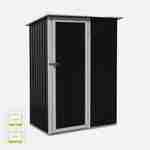 (4.6 X 3.1FT) 1.36m² Metal garden shed - Tool shed with single latch door, ground fixing kit supplied - Lys - Grey and White Photo2