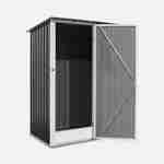 (4.6 X 3.1FT) 1.36m² Metal garden shed - Tool shed with single latch door, ground fixing kit supplied - Lys - Grey and White Photo3