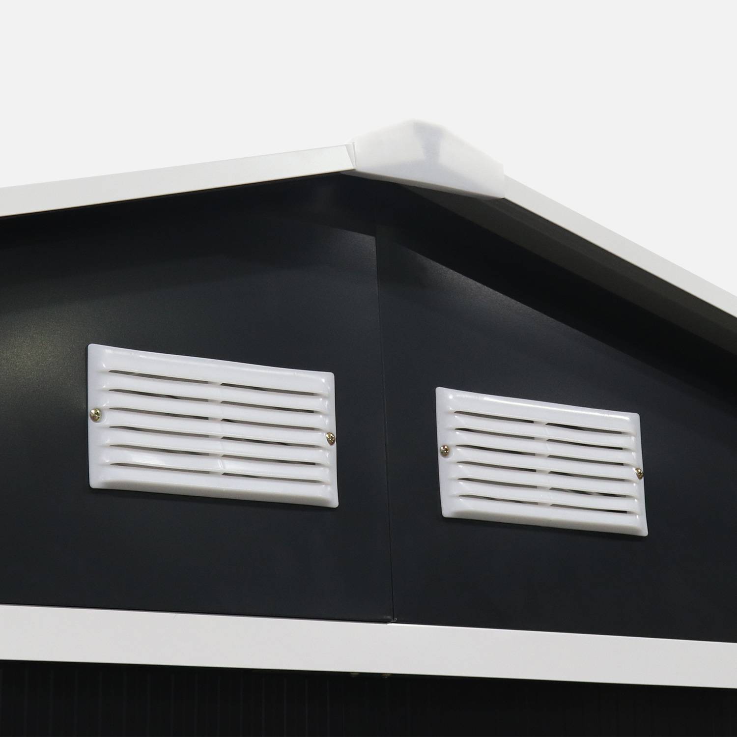 Galpão metálico - Calaisis - 7,06m² cinza antracite e branco - Galpão de ferramentas com duas portas deslizantes, kit de fixação incluído, galpão de arrumação, arrecadação,sweeek,Photo5
