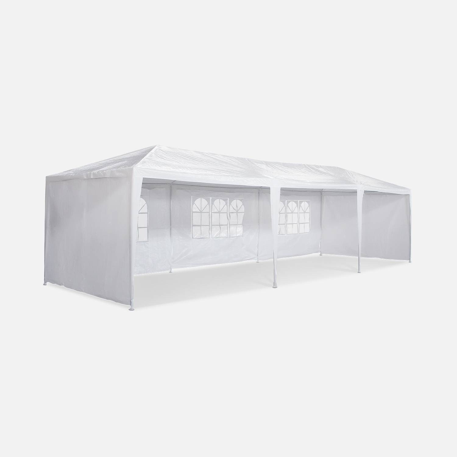 Tenda per ricevimenti 3x9m, 27 m² - Massilia - Bianco - Può essere utilizzata come padiglione, pergola, tenda da giardino, tendone o pergolato. Photo3