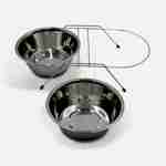 Edelstahl-Napfhalter und Doppelnapf 25 cm Durchmesser für große Hunde, Größe L, gummierte Füße Photo3