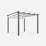 Pergola aluminium - Condate 3x3m -  Toile écru - Tonnelle idéale pour votre terrasse, toit retractable, toile coulissante, structure aluminium Photo2