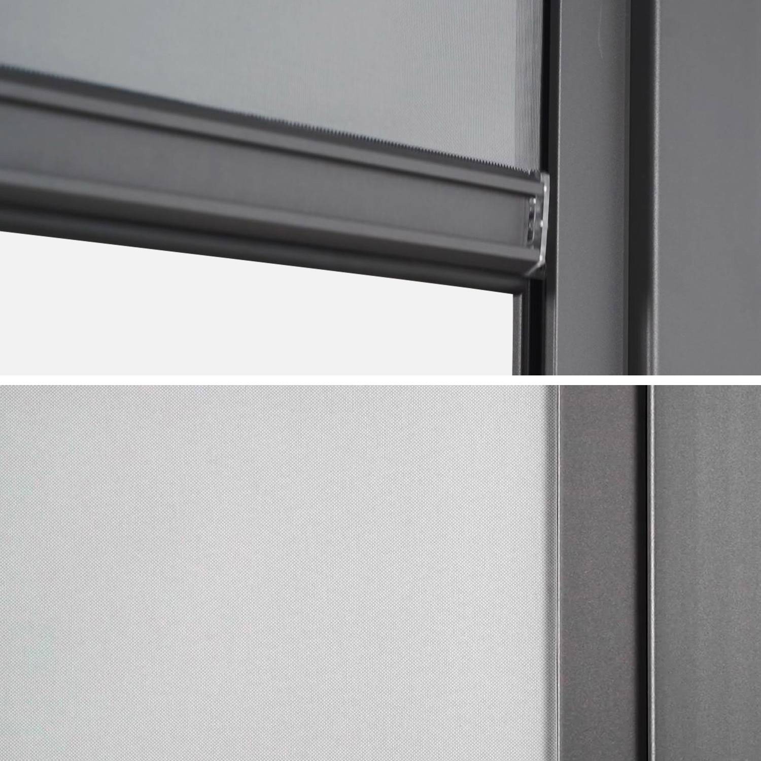 Pergola bioclimatica grigio antracite 300 x 400 cm, in alluminio con lamelle orientabili + tenda 300 cm + tenda 400 cm,sweeek,Photo4
