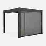 Pergola bioclimatica grigio antracite - Triomphe - 300x400cm, alluminio, con lamelle orientabili + tenda da 400cm Photo3