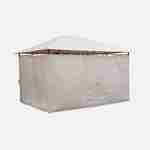 Tonnelle 3x4 m - Divio - Toile beige - Pergola avec rideaux, tente de jardin, barnum, chapiteau, réception Photo3
