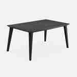 Table de jardin en résine de synthèse, Lima 160, Rectangulaire, graphite, 160 cm et 6 fauteuils de jardin empilables Tisara  Photo2
