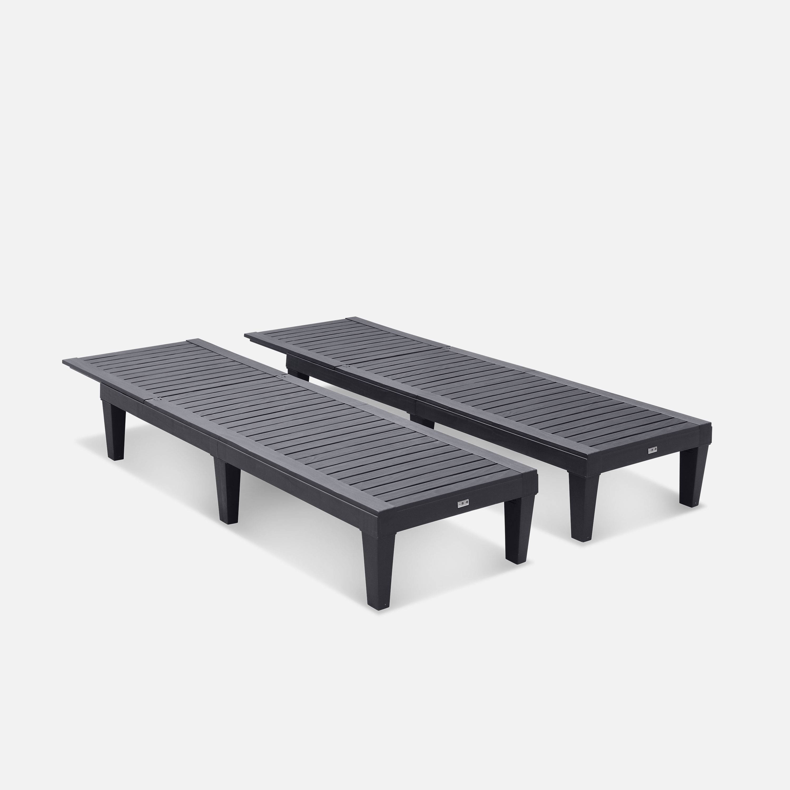 Black plastic sun loungers sale