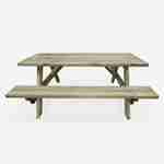 Lot de 4 tables de pique-nique 180 cm avec bancs rabattables en bois, 6 places - PANCHINA - Tables de jardin robustes en pin sylvestre FSC Photo5