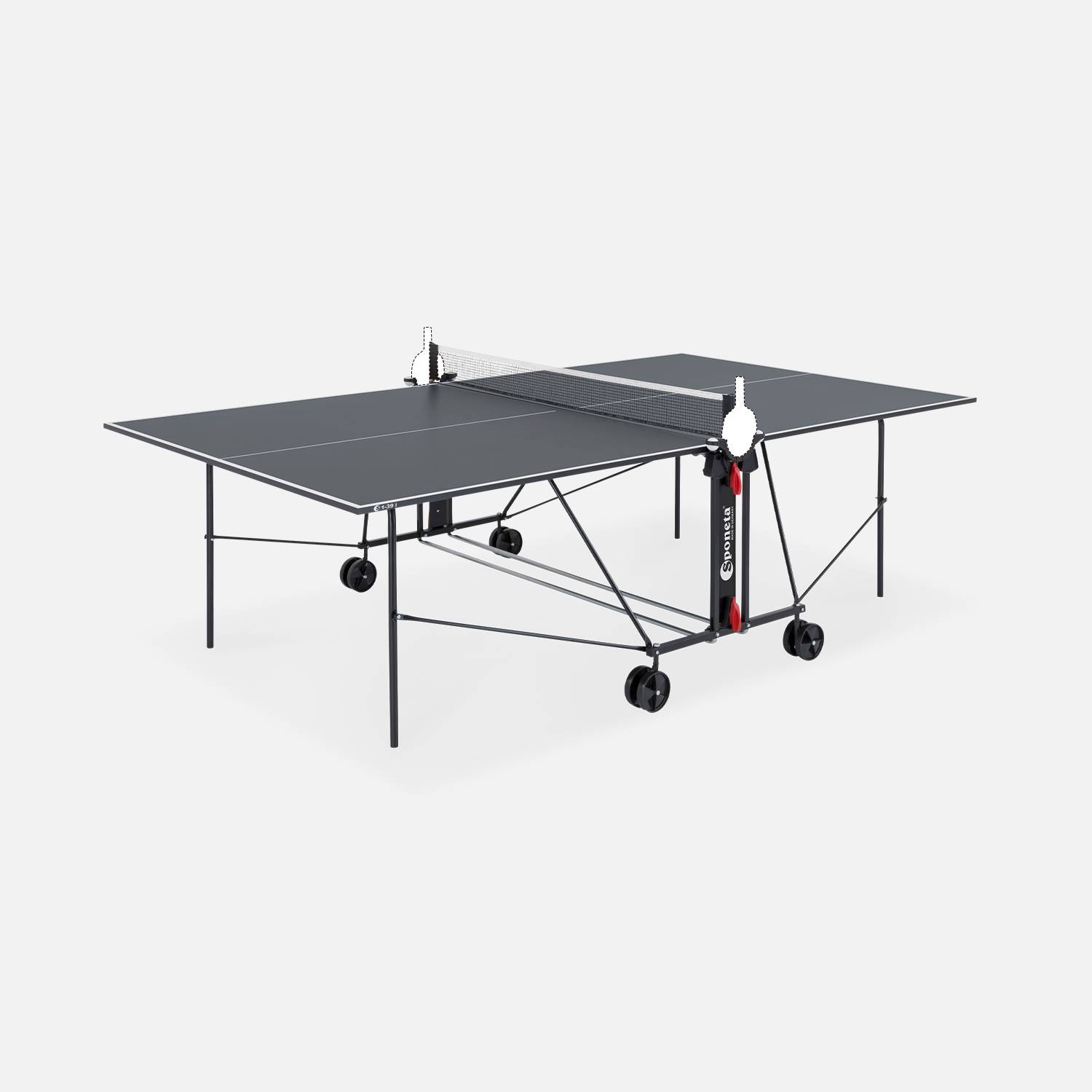 Tischtennisplatte INDOOR Grau für den Innenbereich, Tischtennissport, Ping Pong Tisch | sweeek