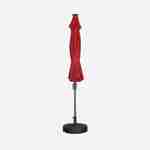 2.7m round centre pole LED parasol - adjustable aluminium central mast and crank handle opening - Helios - Red Photo3