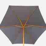 Parasol redondo de madera 3m - Cabourg Gris - mástil central de madera, Ø300cm, sistema de apertura manual, polea Photo3