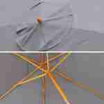 Parasol redondo de madera 3m - Cabourg Gris - mástil central de madera, Ø300cm, sistema de apertura manual, polea Photo4