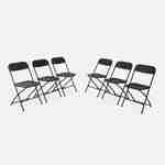  Cadeiras de receção dobráveis - Fiesta - 6 cadeiras laterais em plástico cinzento escuro e metal Photo3