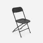  Cadeiras de receção dobráveis - Fiesta - 6 cadeiras laterais em plástico cinzento escuro e metal Photo4