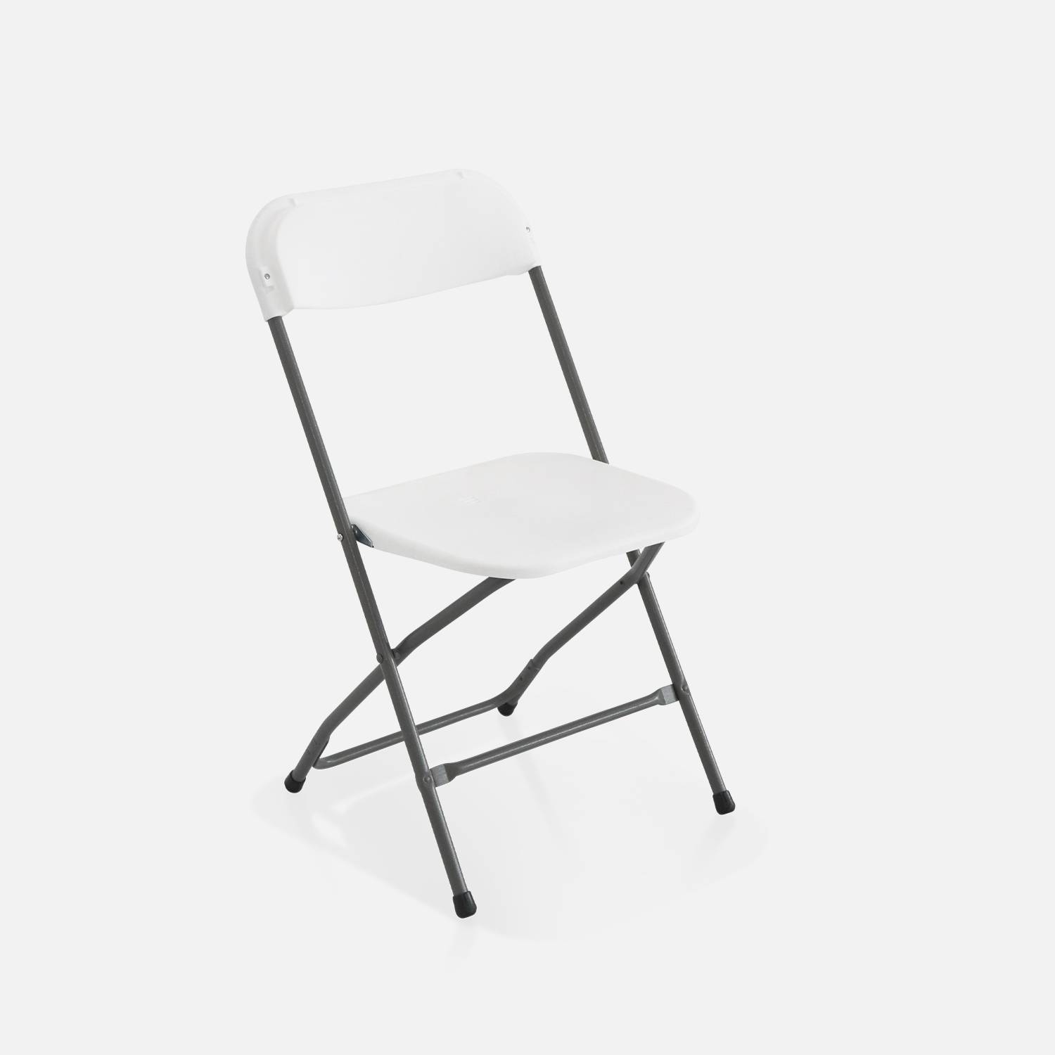 Set of 6 folding event chairs - Fiesta - plastic seats and metal frame, white Photo4