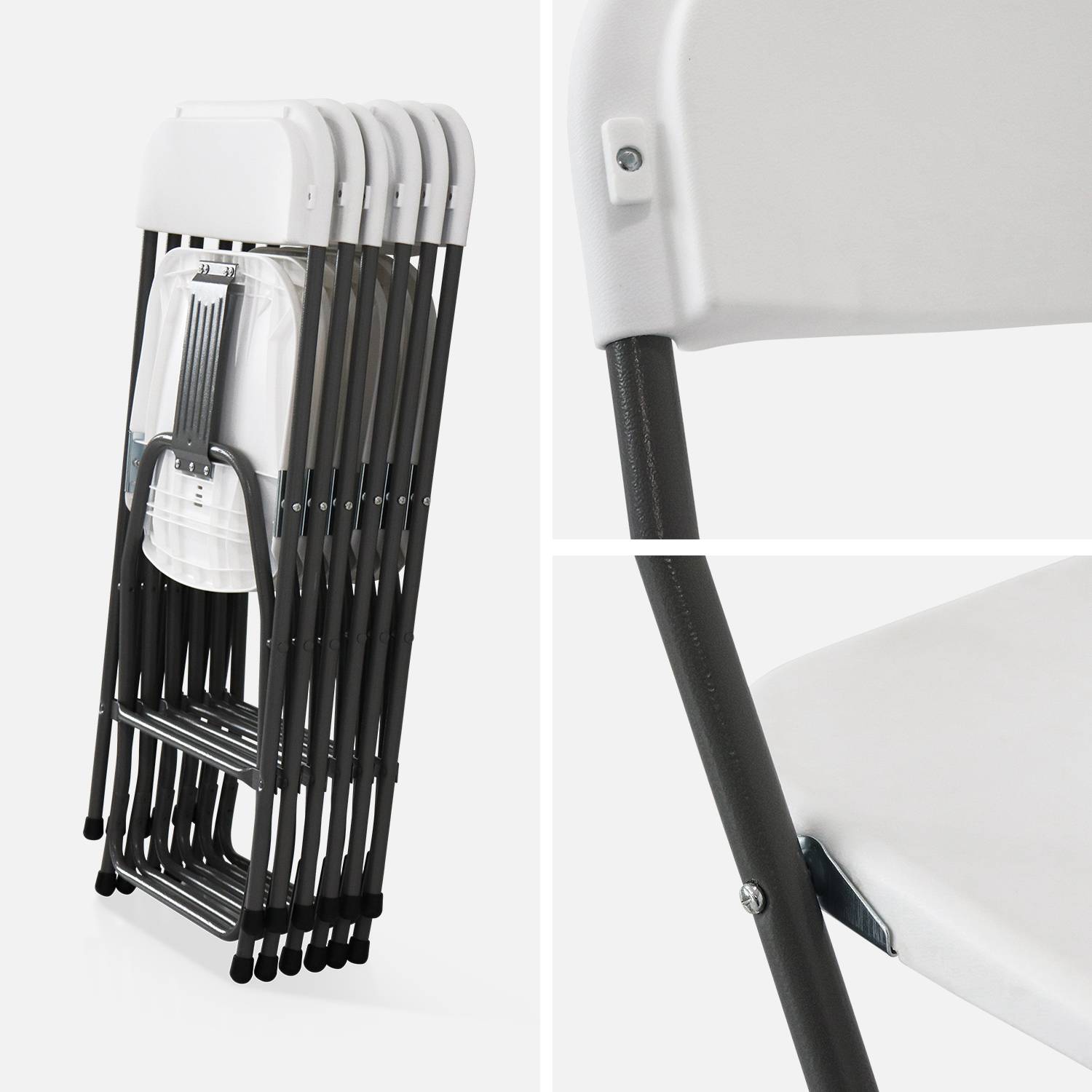  Sillas de celebración plegables – Fiesta – 6 sillas en plástico y metal,sweeek,Photo6