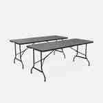 Juego de 2 mesas de recepción, 180 cm, plegables, con asa de transporte, gris oscuro  Photo4