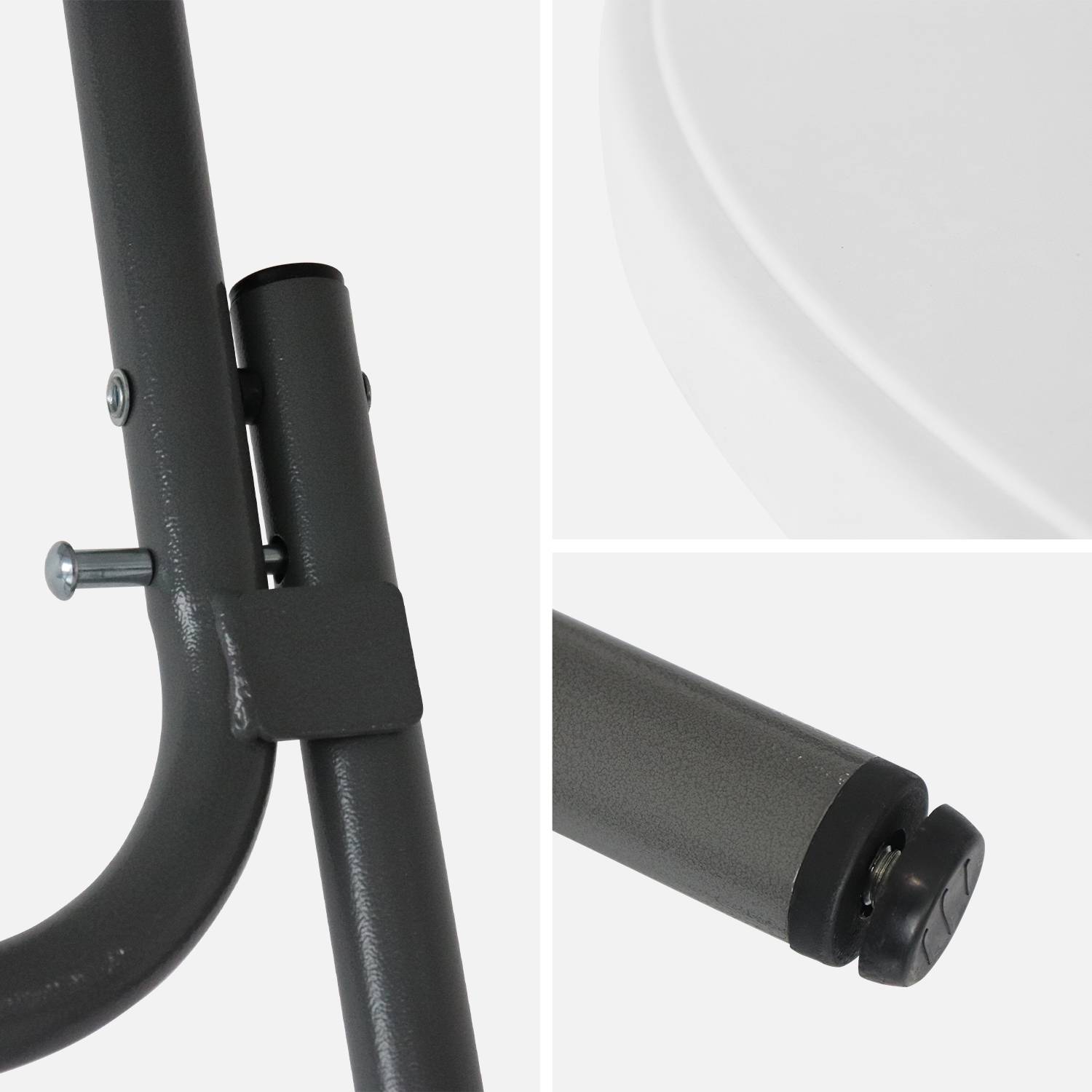 Mesa de pé dobrável com cobertura de proteção, set de 2, Gala + cobertura x2, Preto, 81x81x110 cm,sweeek,Photo9