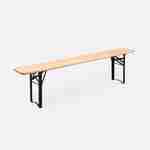 Table en bois 180cm avec 2 bancs – BAYONNE – Esprit brasserie, pliable, 6 personnes Photo5
