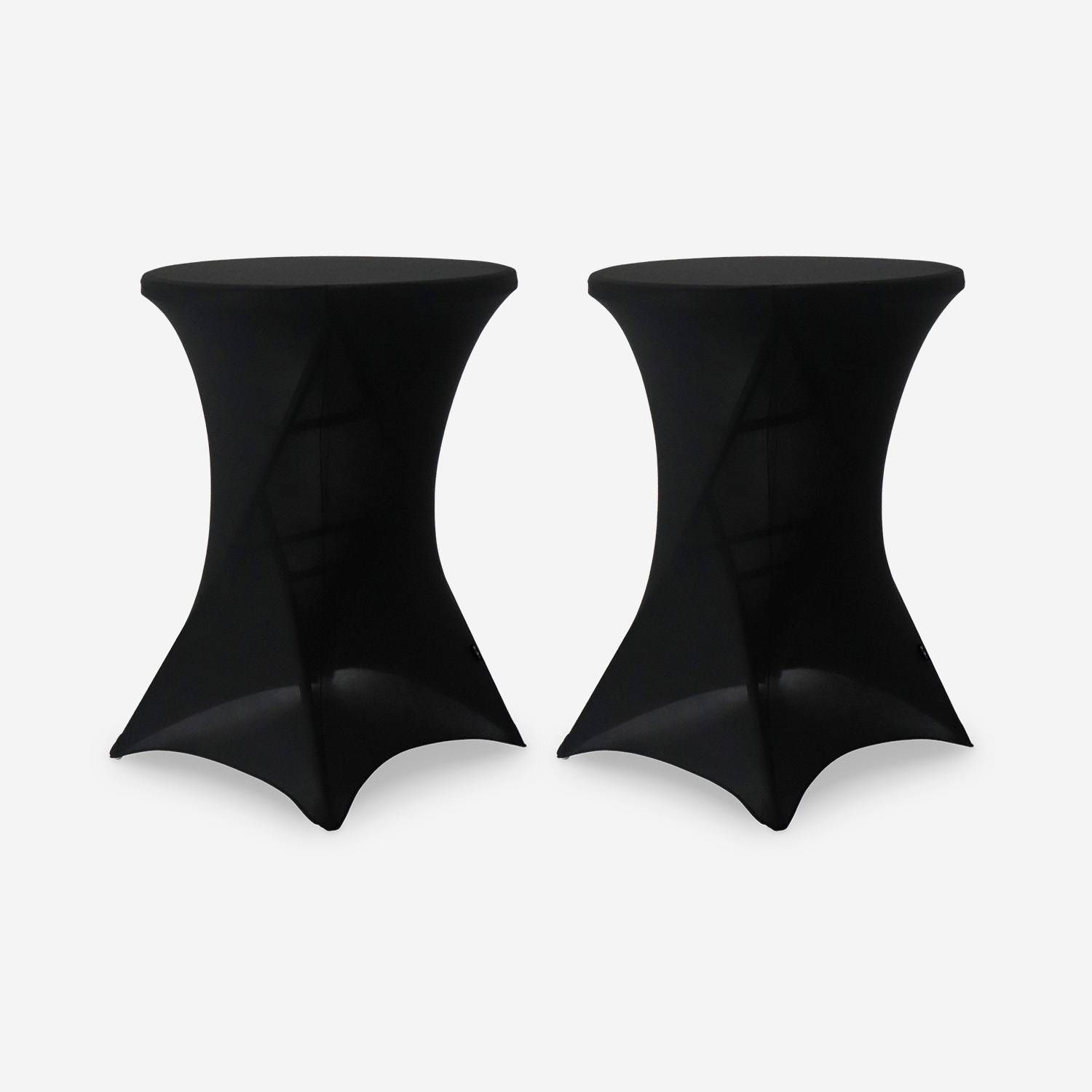 Set of 2 table covers - GALA - Table covers Ø80cm, polyester, black | sweeek
