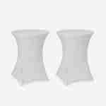 Lot de 2 housses – GALA – Housses pour mange-debout Ø80cm, polyester, blanc Photo2