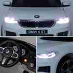 BMW Série 6 GT  blanche, voiture électrique pour enfants 12V 4 Ah, 1 place, avec autoradio et télécommande Photo4